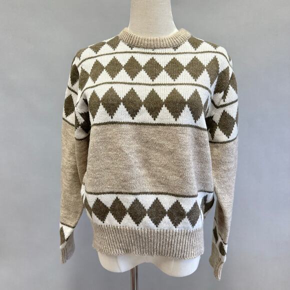 Vintage 70s Ambassador brown diamond argyle sweater size XL - Picture 13 of 13